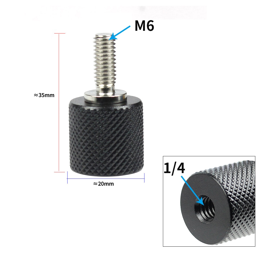 BGNing 1/4  inch Female to M6 Unit Male Convert Screw Adapter for DSLR SLR Rod Rail System Camera Tripod Photography Accessories