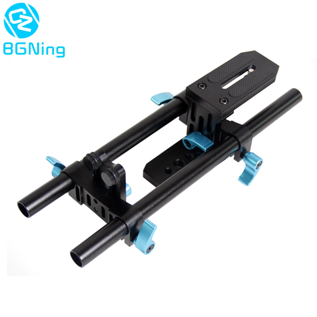 BGNing 15mm Rail Rod Support System Video Stabilizer Track Slider Baseplate 1/4  Screw Quick Release for DSLR Cameras Follow Focus Rig