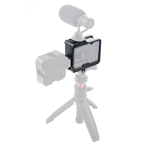 For Insta360 One R 4K Camera Cage Mounting Bracket With Cold Shoe Protective Case Tripod Adapter Accessories CNC Aluminum Alloy