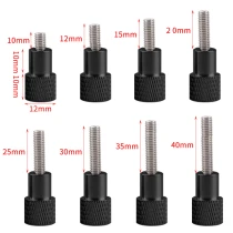 10pcs M5 Aluminum Alloy Step Thumb Screw Knurled Hand Stainless Steel Hand Tighten Thumb Screws Anodized