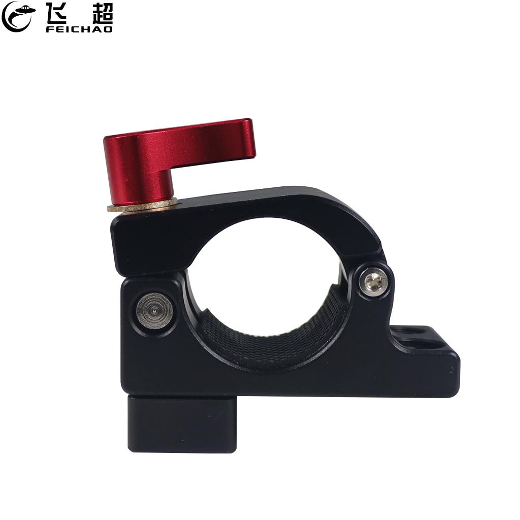 25-27mm Single Rod Clamp With Cold Shoe Mounting Adapter 1/4 3/8 Screw Holes For DJI Ronin M Zhiyun Feiyu Handheld Stabilizer