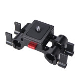 Quick Release V-Lock Mounting Battery Plate With 15mm Dual Rod Clamp Clip Adapter for DSLR Cameras Cage Rig Rail Support System