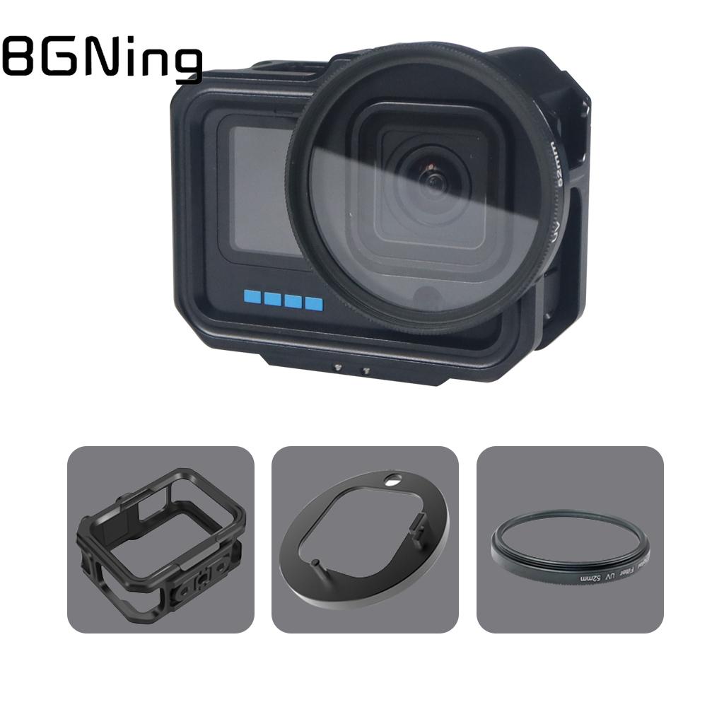 Aluminium Alloy Camera Frame Full Cage Cold Shoe Mount Magnetic Foldable Adapter Bracket for GoPro Hero 10 9 Black Cooling Rig