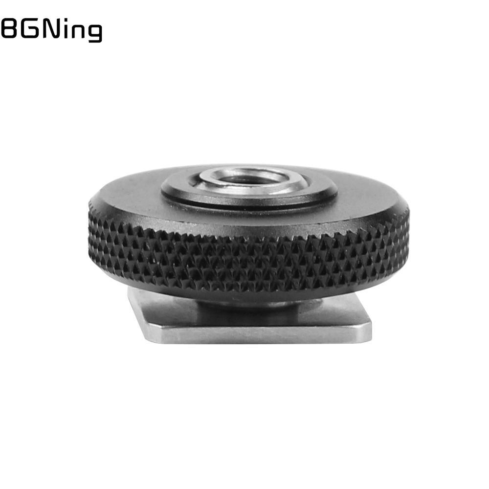 BGNing Stainless Steel 3/8  to 1/4  Inch Thread Adapter Screw Single Layer Cold Shoe Mount Bracket Seat for DSLR Cameras Cage