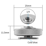 BGNing Stainless Steel 3/8  to 1/4  Inch Thread Adapter Screw Single Layer Cold Shoe Mount Bracket Seat for DSLR Cameras Cage