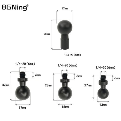 13mm 15mm 17mm 20mm 25mm Ball Head Mount 1/4  Screw Adapter for Gopro Insta360 Action Camera Phone Stand GPS Holder Bracket