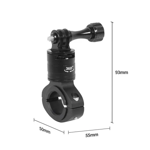 Aluminum Alloy Quick Release Bike Bicycle Handlebar Clamp Mount Holder Bracket 360° Swivel for Gopro Hero 12 11 10 Action Camera