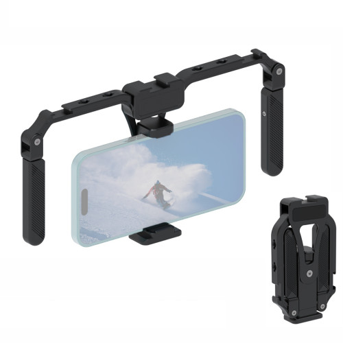 Foldable Handle Tray Mobile Phone Handheld Grip Stabilizer Bracket  for iPhone Huawei Xiaomi Phone Clip Holder Vlog Photography