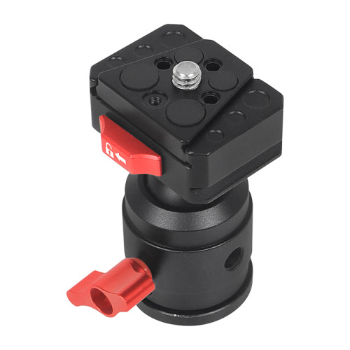 Aluminum Alloy 1/4 Ball Head Fixed Seat Quick Mounting Plate Video Live Tripod Fixing Bracket for SLR Fill Light Microphone