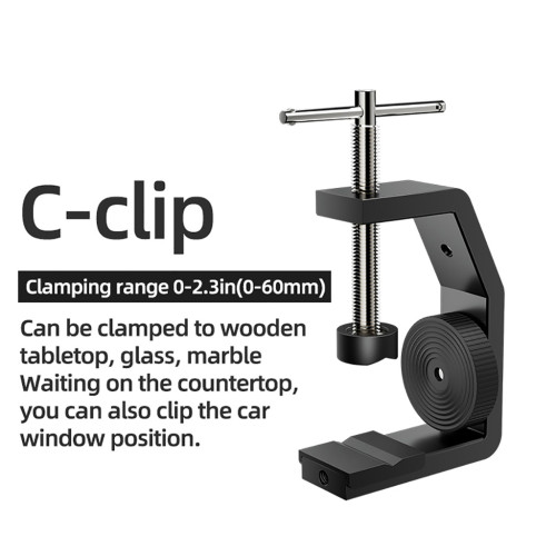 C-shaped Clip Multifunctional 0-60mm Desktop Super Clamp 1/4*3 Screws for Tripod Video Light Monitor Bracket Camera Accessories