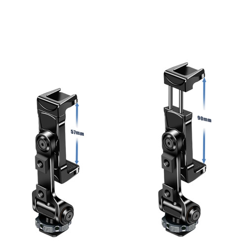 Aluminum Camera NATO Phone Holder Quick Release Tripod Adapter with 3 Cold Shoe for iPhone Samsung DSLR Camera Mic Fill Light