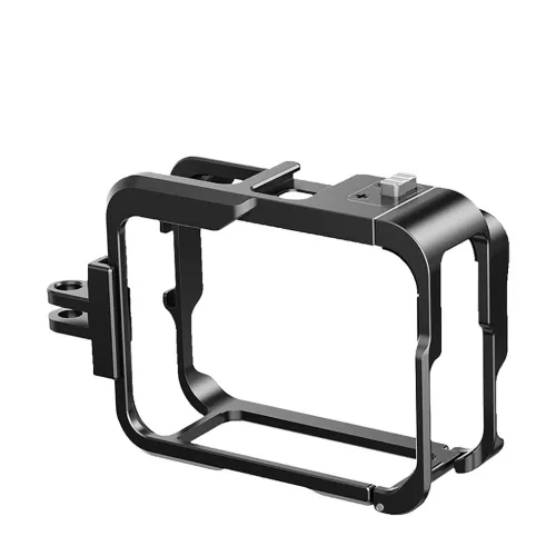 Aluminium Alloy Frame Protective Case for Insta360 Ace Pro Vertically Protective Cage Dual Cold Shoe Action Camera Accessories