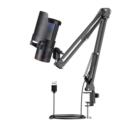 M8 USB Microphone/Computer/Mobile phone/Live Streaming/ Karaoke Recording/E-sports Game Microphone/ RGB Colorful Light