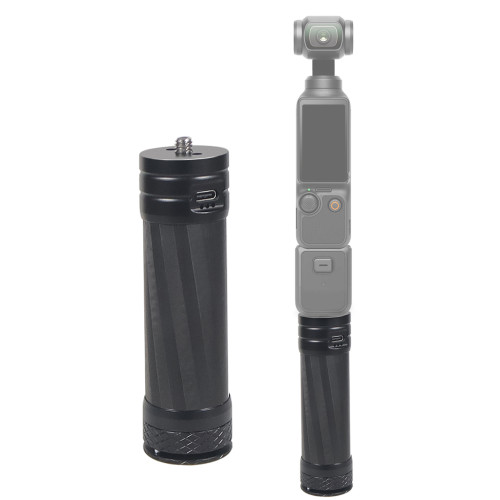 Power bank Carbon Fiber Selfie Extension Rod With 1/4 Arri Positioning Screw Hole 22.5W TYPE-C Fast Charging for GOPRO13/DJI ACTION 5PRO Insta360 X4