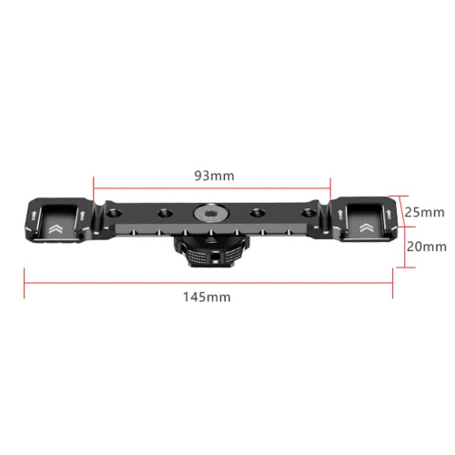 Dual Head Hot Shoe Extension Bracket Dual Cold Shoe Mouth Gimbal Stabilizer Metal Camera Cage For Micro DSLR Camera Accessories 8210