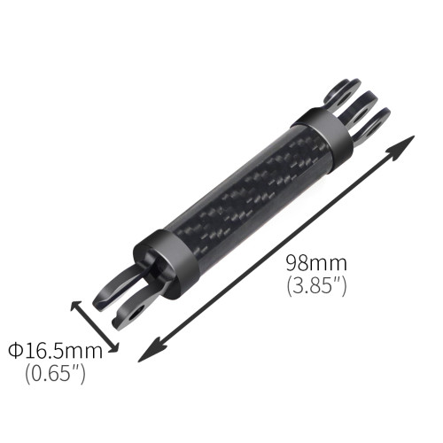 15mm Carbon Fiber Aluminum Alloy Two Card To Three Card Extension Rod Helmet Fixed Seat Adapter for GOPRO13/ DJI Osmo Action All Series