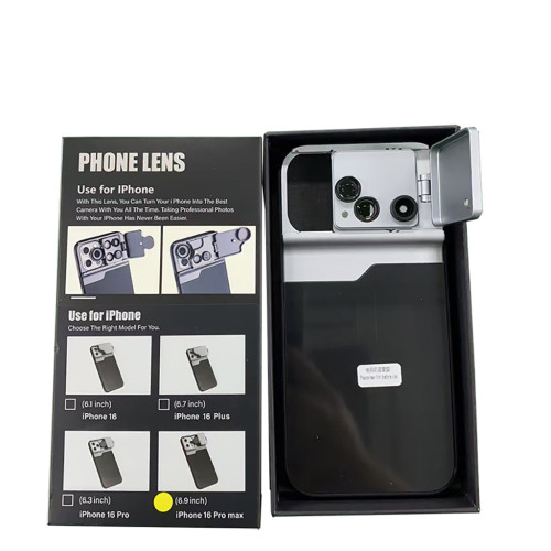 For iPhone 16 Pro/16 Pro Max Triple Lens 180° Fish-eye 2X Long-focus 10X Macrospur Telephoto Phone Case Shooting Lens