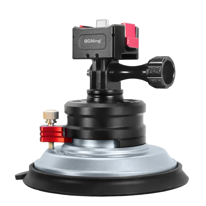BGNing 4 Inch Aluminum Car vacuum suction cup Camera Mount for DJI OSMO POCKET 3 / action 5pro / Insta360 X4 / GOPRO 13 Sports Camera