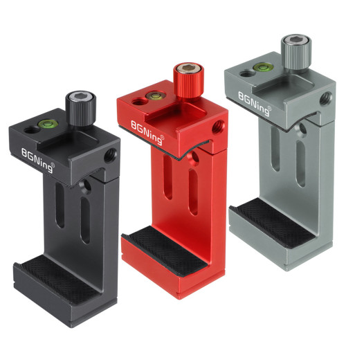 BGNing Aluminum Phone Holder 1/4  Arri Holes Slot Expansion Interface CNC Cold Shoe Mount Bracket Fixed Clip1/4 3/8 Phone Tripod Clamp