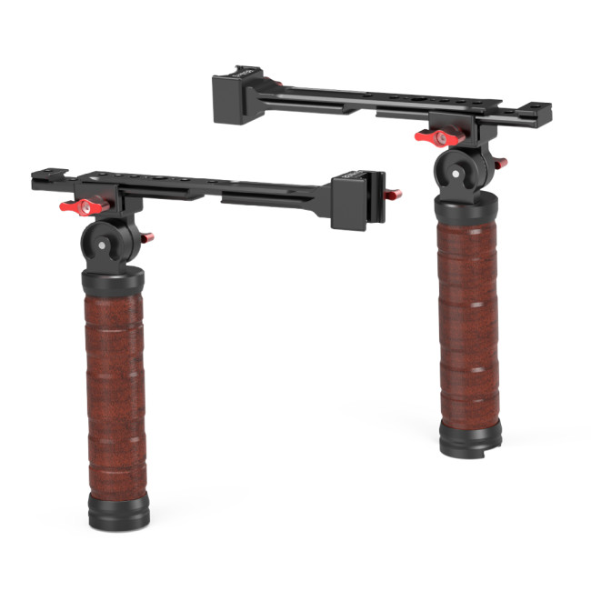 BGNing Adjustable Folding Stabilizer Wooden Handle Grip Dual/Single Handheld Extension Handlebar Bracket Gimbal Mount for DJI Ronin RS2/RS3/RS4 Pro/Mini