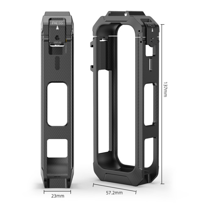 Protective Frame Cage Rig  for Insta360 X5 Housing Case Cold Shoe Mount LED Light Mic Holder for Insta 360 X5  Accessory