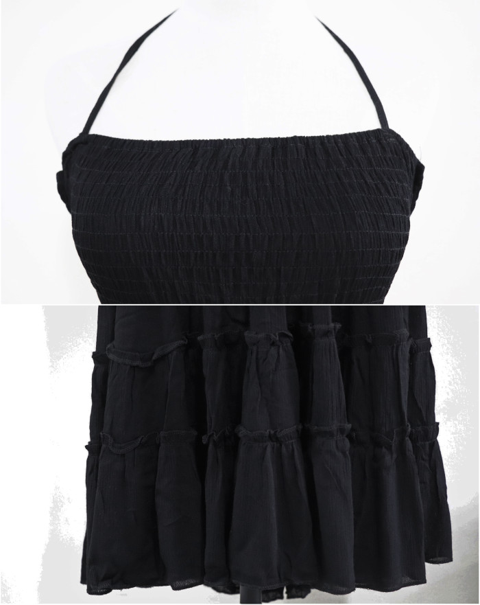 R.Vivimos Women Summer Cotton Sexy Blackless Long Dresses