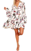 R.Vivimos Women Cotton Long Sleeve Floral Print Casual Swing Short Dresses