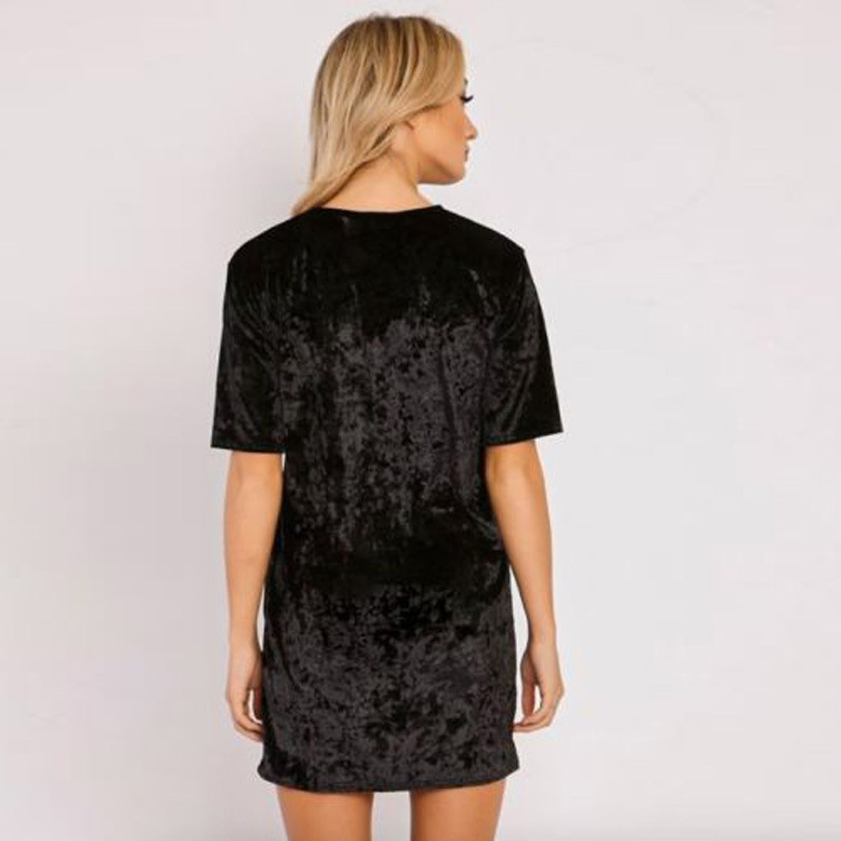 Crushed velvet sale t shirt dress