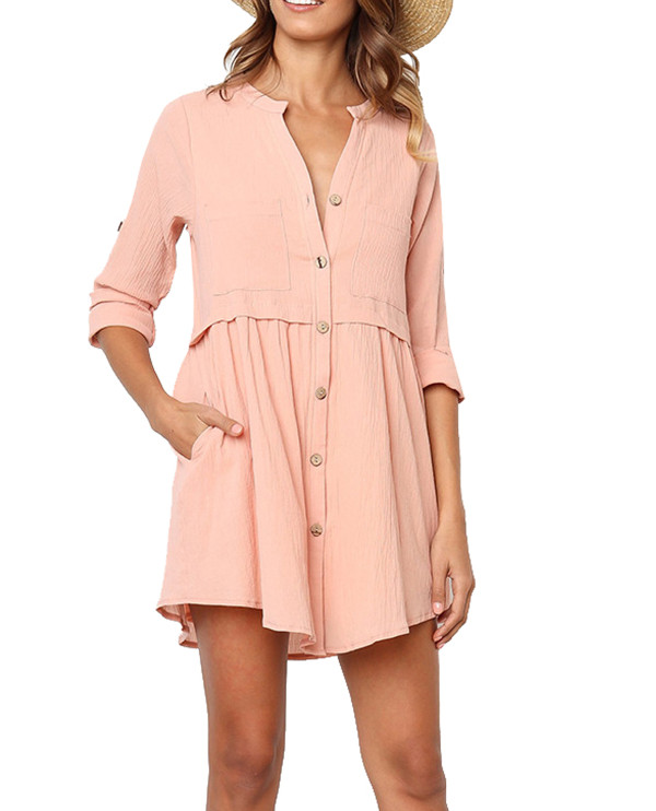 US$ 22.99 - R.Vivimos Women's Cotton 3/4 Sleeves Button ...