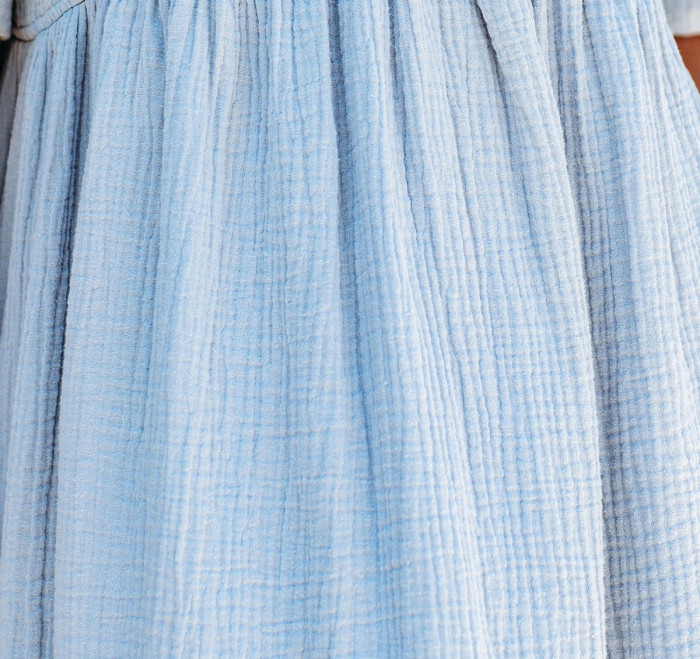 R.Vivimos Women's Linen Fall Long Puff Sleeves Tie Front V-Neck Casual Mini Dress