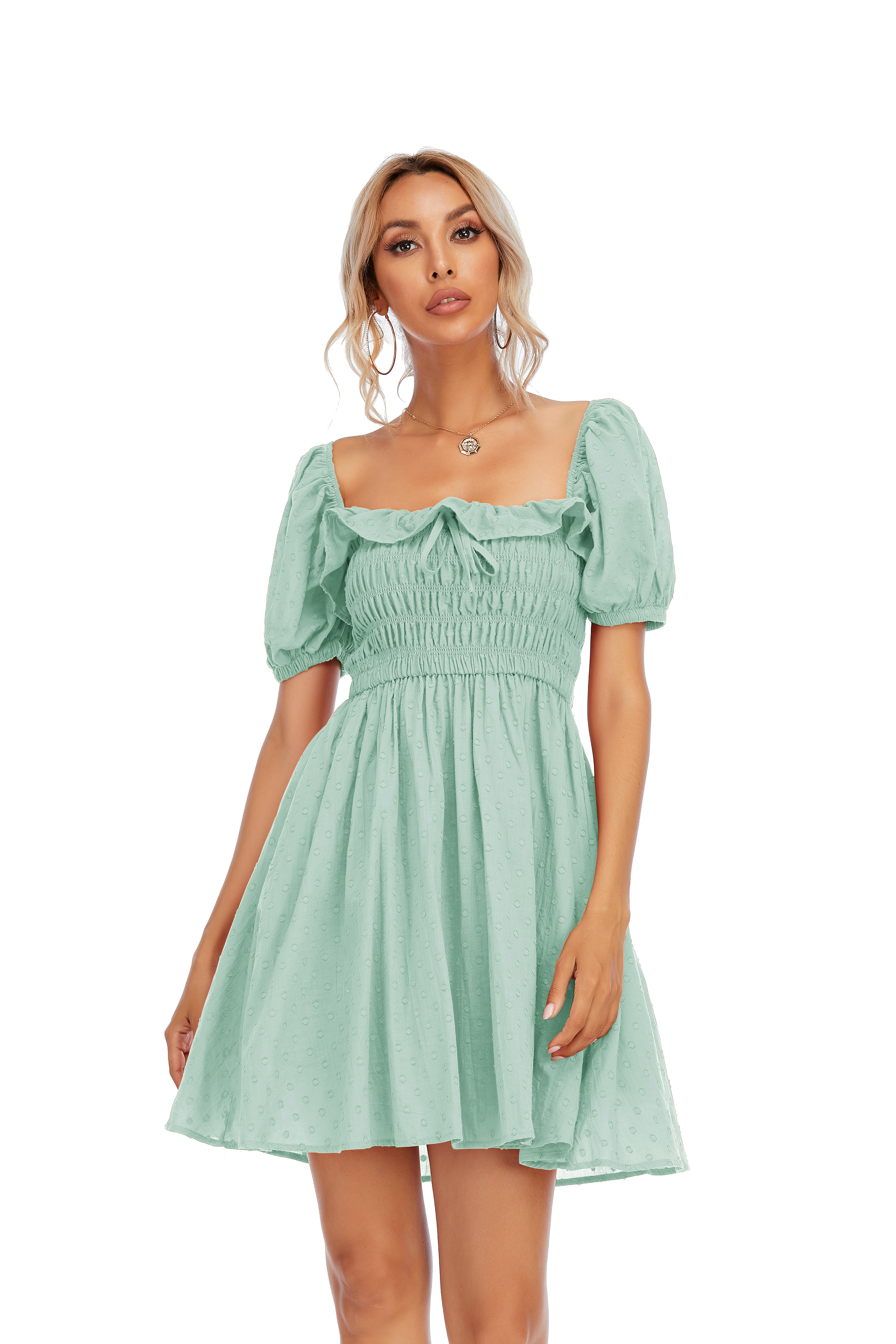 summer swing dress with sleeves