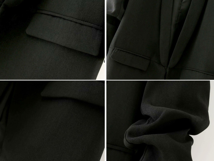 R.Vivimos Women's Blazers Fall Lapel Collar Long Sleeves Casual Coat Blazer Jacket Outerwear