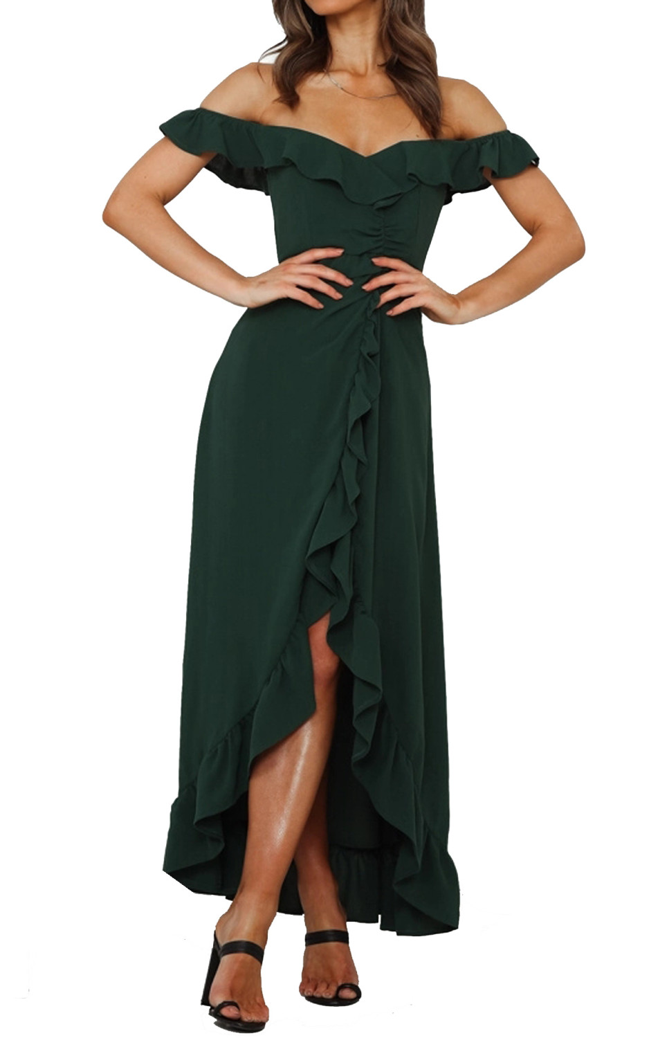 Vivo Chidii Off Shoulder Maxi Dress - Rust / Black  Rema Print