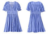 R.Vivimos Womens Summer Cotton Floral Print Boho V-Neck Button Down Mini Dresses