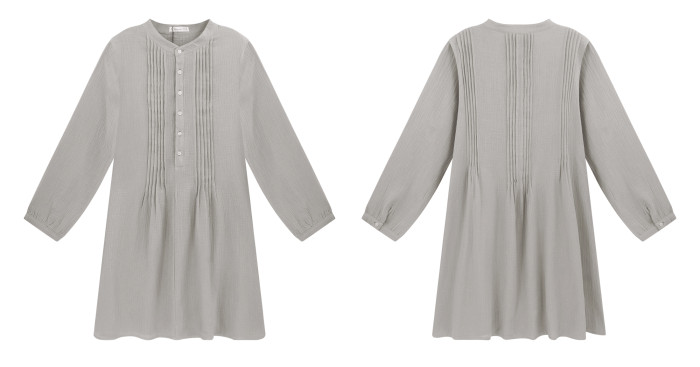 R.Vivimos Women's Tunic Dress Fall Linen Button Down Long Sleeves Casual Mini Shirt Dress