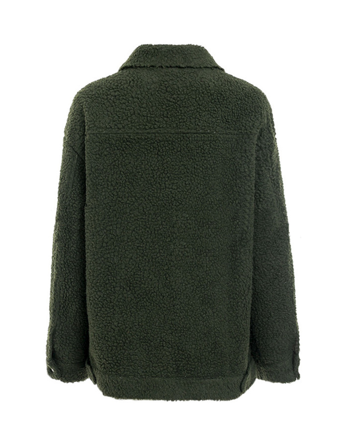 R.Vivimos Womens Winter Coat Lapel Fleece Fuzzy Teddi Faux Shearling Warm Outerwear Jackets