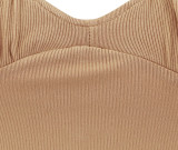 R.Vivimos Women's Fall Long Sleeves V Neck Drawstring Ruched Bodycon Crop Tops T-Shirts