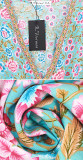 R.Vivimos Women's Summer Cotton Short Sleeves V-Neck Floral Print Button Up Boho Mini Dress