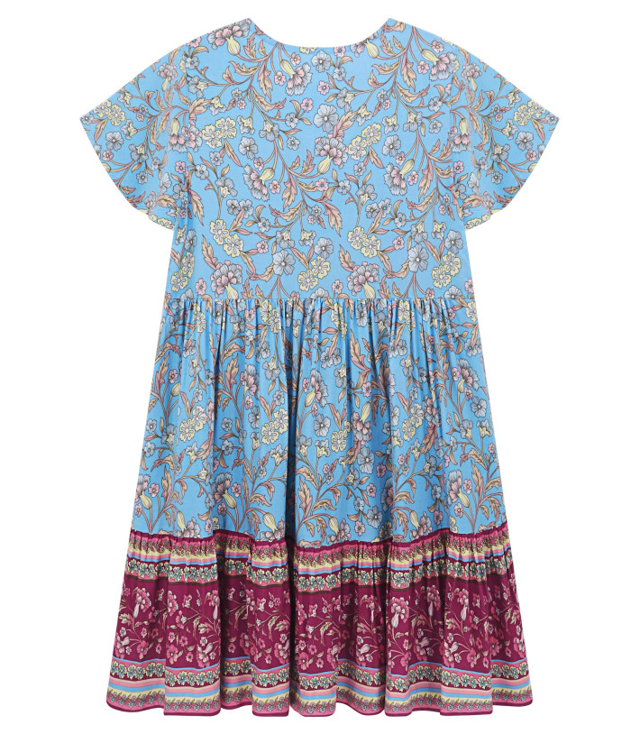 R.Vivimos Womens Short Sleeve Floral Print V Neck Cotton Short Dresses