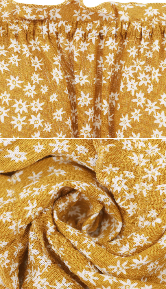 R.Vivimos Women's Summer Cotton Spaghetti Straps Ruffled Hem Boho Floral Print Mini Dress