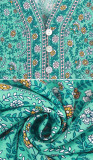 R.Vivimos Women's Long Sleeves Cotton Floral Print Button Up V-Neck Tie Waist Boho Maxi Dress