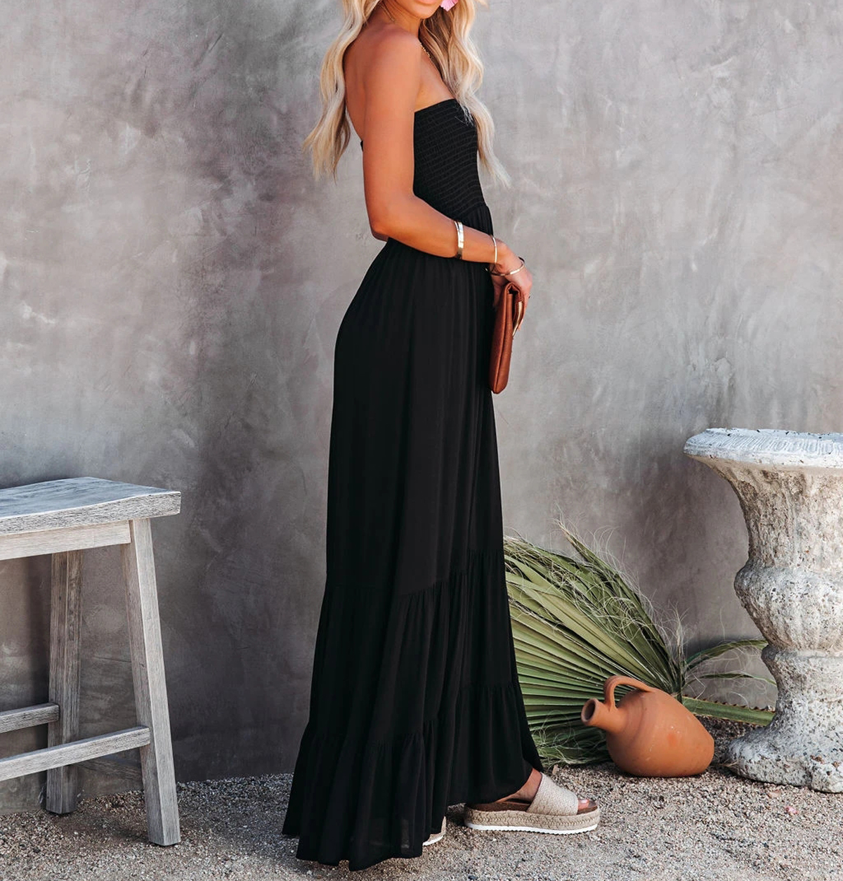 R.Vivimos Womens Summer Cotton Floral Print Strapless Boho Beach Casual Midi Tube Dresses 15