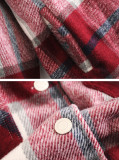 R.Vivimos Womens Casual Plaid Lapel Button Down Long Sleeve Shirts Shacket Jacket Coat for Autumn Winter