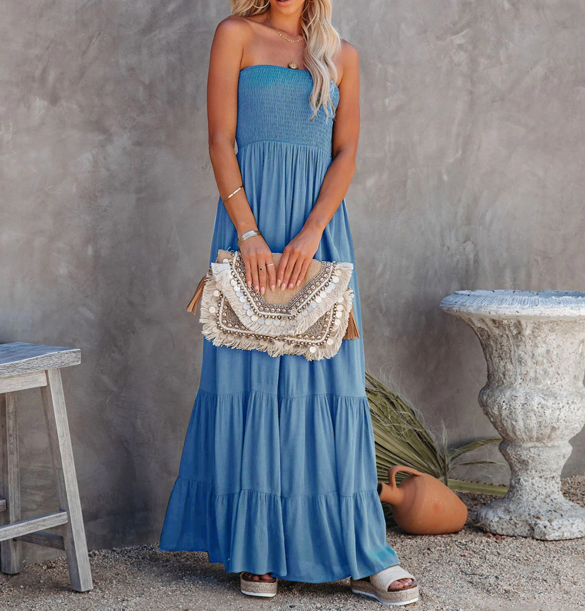 R.Vivimos Womens Summer Cotton Floral Print Strapless Boho Beach Casual Midi Tube Dresses4