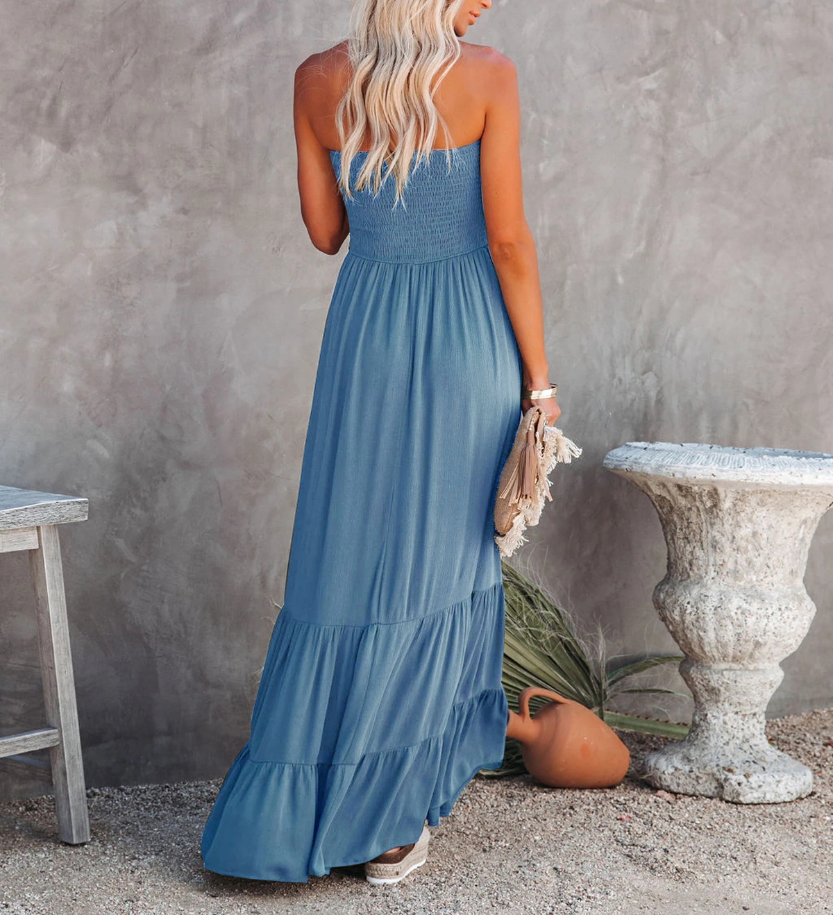 R.Vivimos Womens Summer Cotton Floral Print Strapless Boho Beach Casual Midi Tube Dresses3