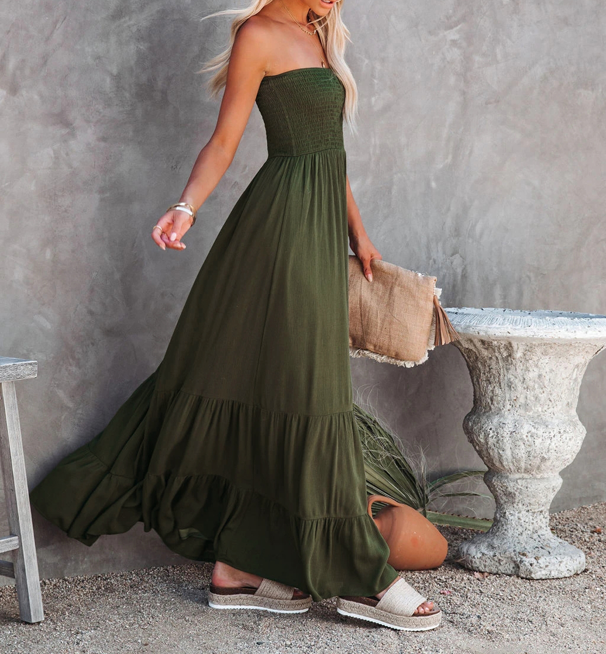 R.Vivimos Womens Summer Cotton Floral Print Strapless Boho Beach Casual Midi Tube Dresses 35