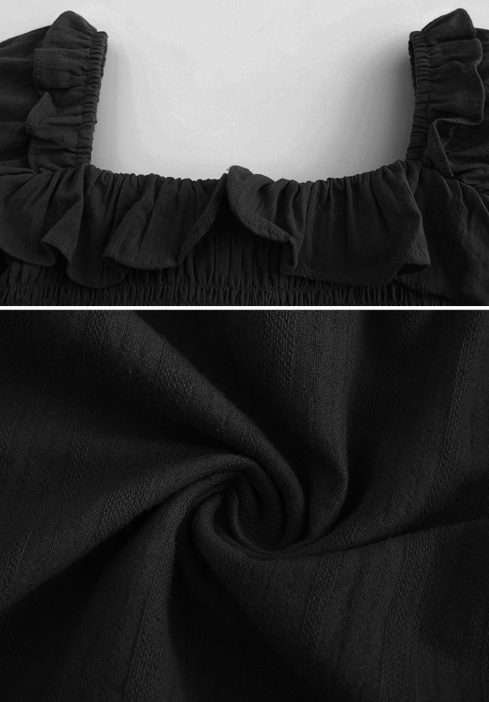 R.Vivimos Women's Linen Fall Long Sleeves Stripes Ruffled Boho Casual A-Line Flowy Midi Dresses