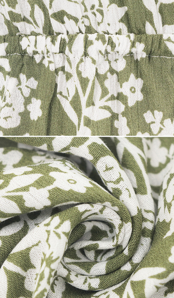R.Vivimos Women's Summer Cotton Deep V-Neck Short Sleeves Ruffles Floral Print Boho Pant Jumpsuit Romper