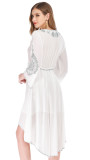 R.Vivimos Womens Cotton Embroidered High Low Long Dresses