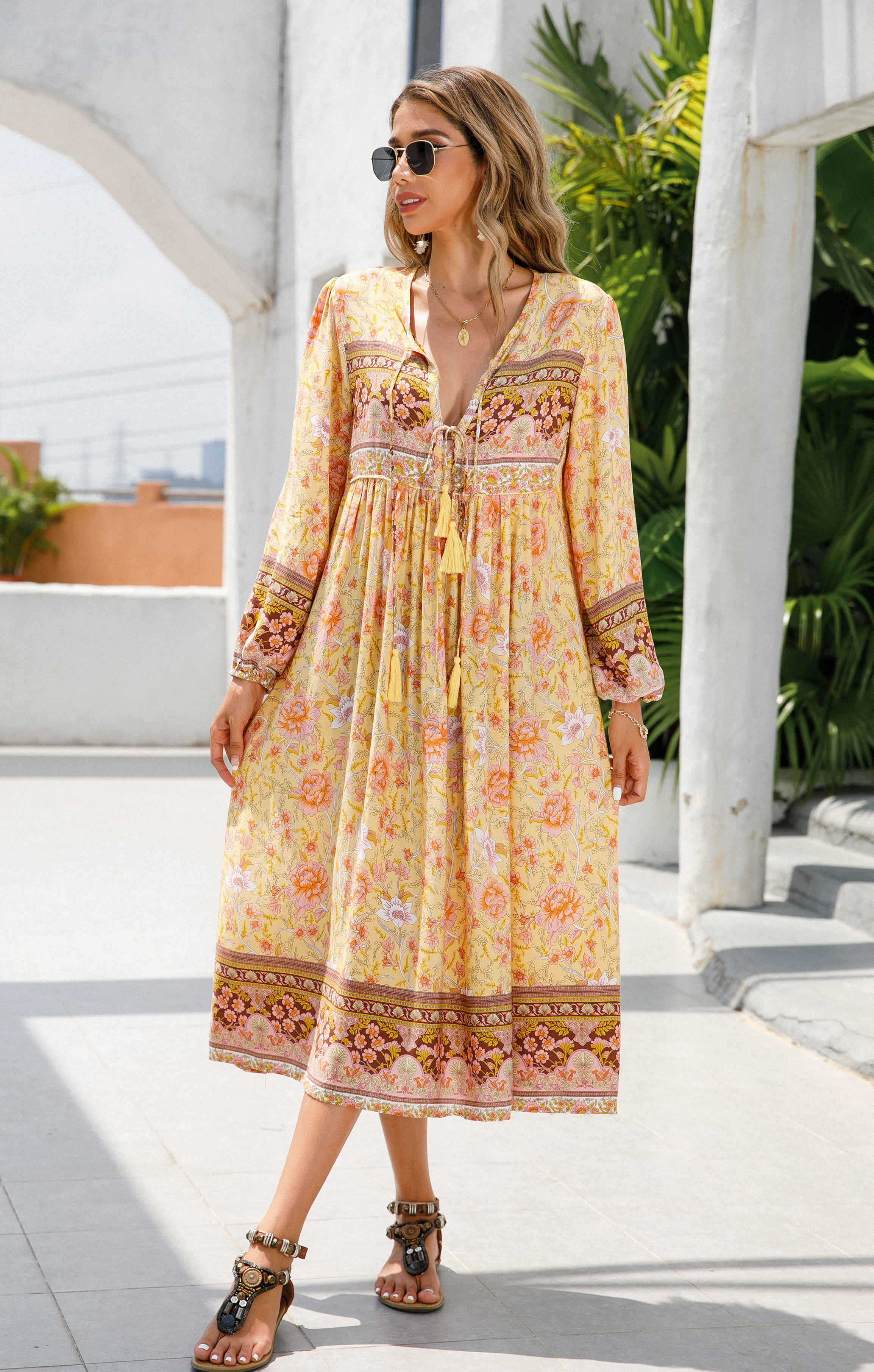 R vivimos floral maxi cheap dress